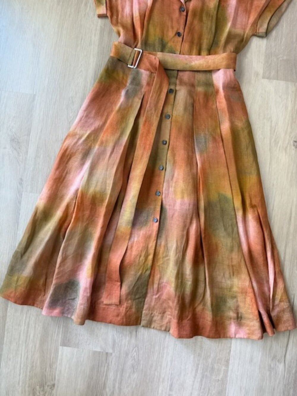 Lafayette 148 Watercolor Belted Midi Shirtdress MEDIUM - Picture 5 of 12